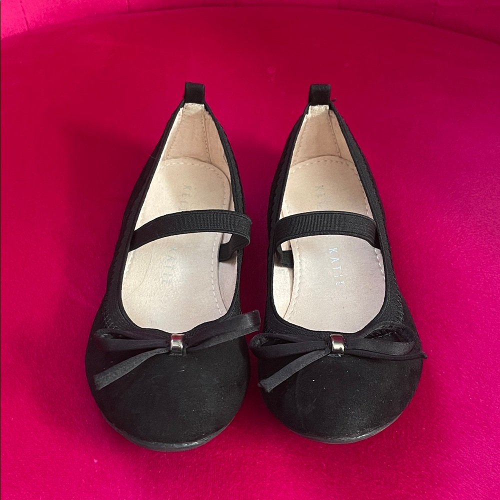 Kelly & Katie Black Mary Jane Flats with Bow